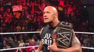 CM Punk attacks John Cena then stares down The Rock: Raw, Feb. 18, 2013