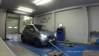 Smart Fortwo 0.9 TCE 90cv AUTO Reprogrammation Moteur @ 104cv Digiservices Paris 77 Dyno