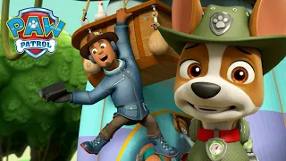 Les chiots sauvent Travelling Travis coincé dans un arbre de la jungle! - PAW Patrol dessins animés