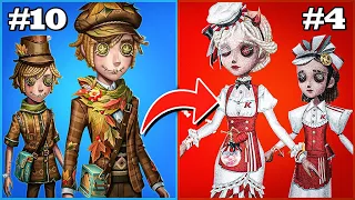 TOP 10 Upgradable SKINS in IDENTITY V!