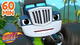Crusher's Race to the Finish Line vs. Blaze! 🏁 1 Hour Compilation | Blaze and the Monster Machines