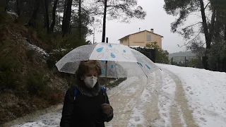 Nieve por la zona de Alcoy. 2021