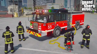Chicago Fire Responding To Calls On The Chicago Map Mod In GTA 5
