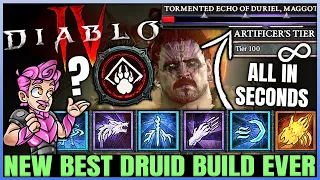 Diablo 4 - New Best BILLION DAMAGE Druid Build - New Triple Combo = OP - Full Gear Skills Guide!