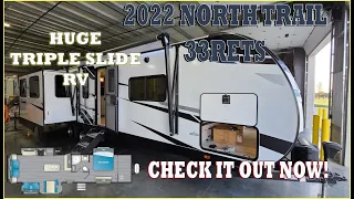 2022 North Trail 33RETS Rear Living Room Camper by Heartland RV @ Couchs RV Nation RV Review Tour