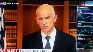 George Papandreou making resignation statement