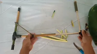 Making bamboo toy gun with  magazine