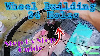 How To Lace A 24 Hole Wheel / Step By Step Wheel Building / Paano bumuo ng 24 Hole Na Wheelset