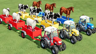 LOADER OF COLORS! Transport ANIMALS to ANIMAL BARN with ROAD TRAIN! Farming Simulator 22