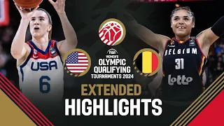 USA 🇺🇸 v Belgium 🇧🇪 | Extended Highlights | FIBA Women's OQT 2024