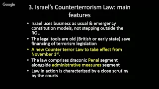 Prof. Eli Salzberger, Counter Terrorism Legislation in Israel (T&B Workshop)