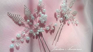 МК шпилька для волос из проволоки и бусин/ Hair pin wire and beads