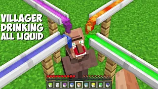 What if YOU GIVE A VILLAGER TO DRINK ALL THE RARE LIQUIDS in Minecraft ? DRINK A LOT CHALLENGE !