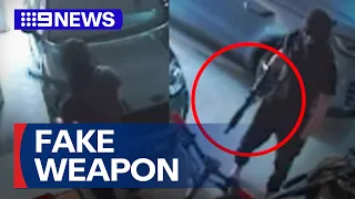 Gel baster allegedly used as fake weapon during home invasion | 9 News Australia