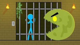 Red and Blue , Stickman Animation - Part 21 ( Monster Pacman )