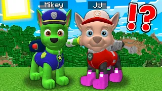 JJ and Mikey Became PAW PATROL - Funny Minecraft Challenge Maizen