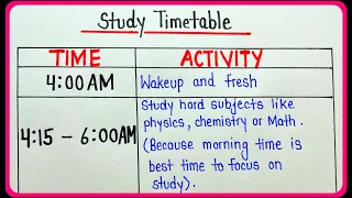 Study timetable for class 10th 2023 || Class 10 timetable for study