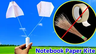 No stick No cello tape kite making , how to make notebook paper kite , patang kese banate hai