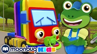 Rainbow Baby Truck Song! | Gecko's Garage: Nursery Rhymes & Baby Songs | Kids Cartoons | Moonbug TV