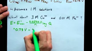 Nernst Equation + Example (Concentrations)