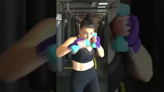 Adding Light Dumbbells To Shadowboxing 🥊 For Intensity & Burn🔥  (Boxing Workout) #shorts #boxing