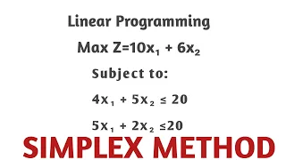 Linear Programming simplex method| Lp maximization problem