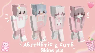 ♡ ࣪˖ Aesthetic & Cute || Minecraft Skins pt.2|| Girls/Boys || Pink Theme💕||