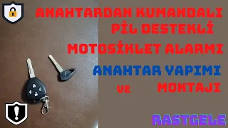 RASTGELE / ANAHTARDAN KUMANDALI MOTOSİKLET ALARMI MONTAJI ve ANAHTARIN TAKILMASI