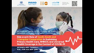 DG Forum Side-event: SSTC for Sustaining Primary Health Care, RMNCH, and Universal Health Coverage