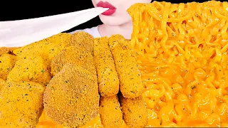 ASMR MUKBANG｜CHEESY CARBO FIRE NOODLES CHICKEN CHEESE BALL CHEESE STICK 꾸덕 까르보불닭 뿌링클 치킨 치즈볼 치즈스틱 먹방