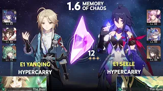 E1 Yanqing Hypercarry & E1 Seele Hypercarry [F2P] | Memory of Chaos 12 | Honkai Star Rail 1.6