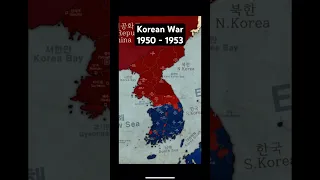 Korean War (June 25, 1950 - July 27, 1953) #shorts #history #maps