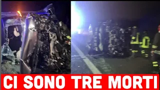 SCONTRO MORTALE TRA CINQUE AUTO: TRE MORTI E DUE FERITI GRAVI