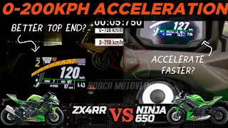 2023 Kawasaki ZX4RR 🆚️ Kawasaki Ninja 650 | 0-200kph Acceleration | Top Speed Attempt 🔥🔥