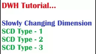 DWH Tutorial 16 :Slowly Changing Dimensions and Types in Data Warehousing