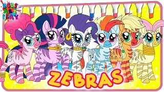 My Little Pony All Ponies COLORING AS ZECORA ZEBRAS Coloring Pages How To Color