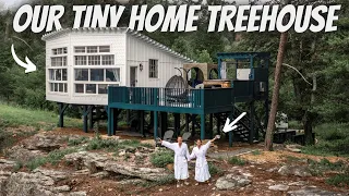 OUR TINY HOME TREEHOUSE GETAWAY (full tour)