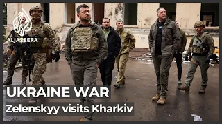 Zelenskyy visits front lines in Ukraine’s battle-scarred northeast