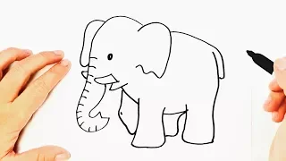 How to draw an Elephant Step by Step | Easy drawings