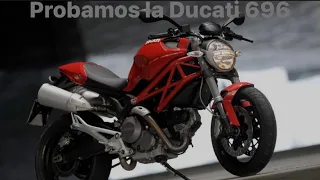 La pequeña de las Monster a escena! Ducati 696 plus.