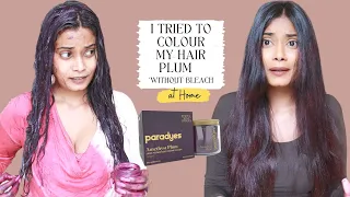 I Tried To Colour My Hair PLUM 💜 at Home *WITHOUT BLEACH  | PARADYES hair colour | ASH WINI