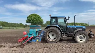 Cumbrian Farming 2024. Classic Ford/NH 8240 & 7840 ploughing & drilling.