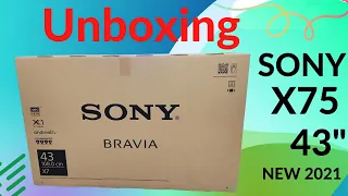 🔥How To | Unboxing & First Look | Sony Bravia X75 | 43" 4K UHD TV | Online TV Services