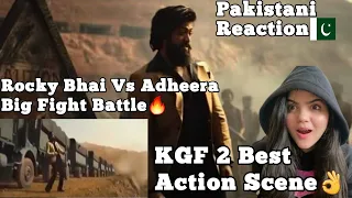 KGF Chapter 2 Best Action Scene | Rocky Bhai Vs Adheera Big Fight Battle| 🇵🇰 Pakistani Reaction |