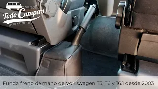 Funda de polipiel para freno de mano de las furgonetas Volkswagen T5, T6 Y T6.1 desde 2003.