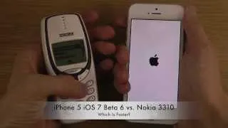 iPhone 5 iOS 7 Beta 6 vs. Nokia 3310 - Which Is Faster?