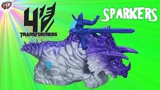 Transformers 4 Age of Extinction: Dino Sparkers Autobot Drift & Slug Figures Toy Review, Hasbro