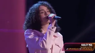 13 Years Old Hailey Mia sings "You broke me first" - The Voice 2021