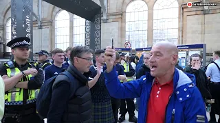 ENGLAND FANS TAKE OVER GLASGOW CENTRAL: Scotland (A) pre-match