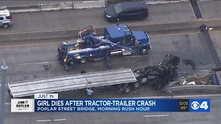 Girl, 5, dies after Monday morning semi-truck crash on Poplar Street Bridge